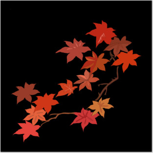 Autumn Maple Leaves , Fall Acer Leaf Posters and Art