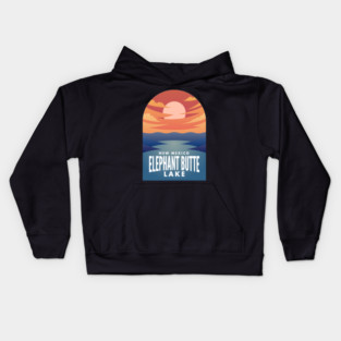Elephant Butte Lake NM Retro Sunset Kids Hoodie