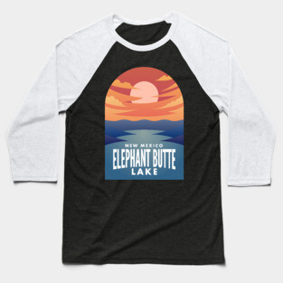 Elephant Butte Lake NM Retro Sunset Baseball T-Shirt