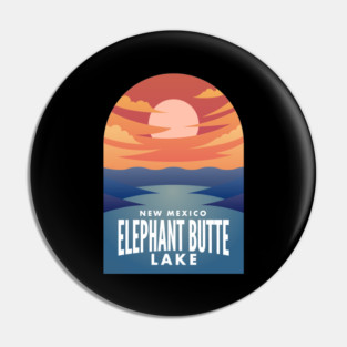 Elephant Butte Lake NM Retro Sunset Pin