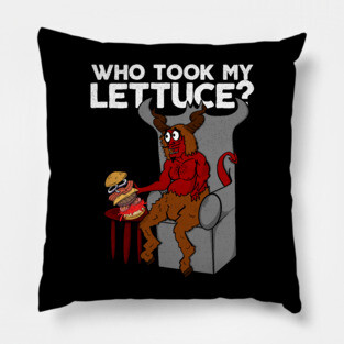 Cartoon Devil Who Took My Lettuce Pillow