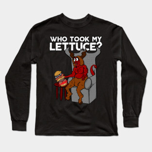 Cartoon Devil Who Took My Lettuce Long Sleeve T-Shirt