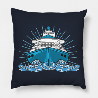 Cruise Cruising Ship Vacation Boat Trip Ocean Pillow