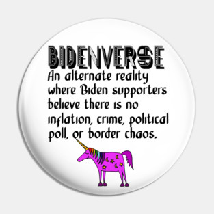 Funny Anti Joe Biden Bidenverse Political Cartoon Pin