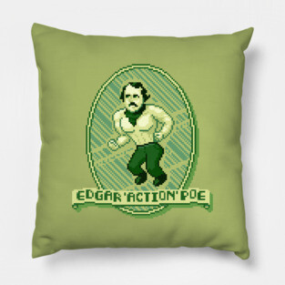 Pixel art - Action Poe Pillow