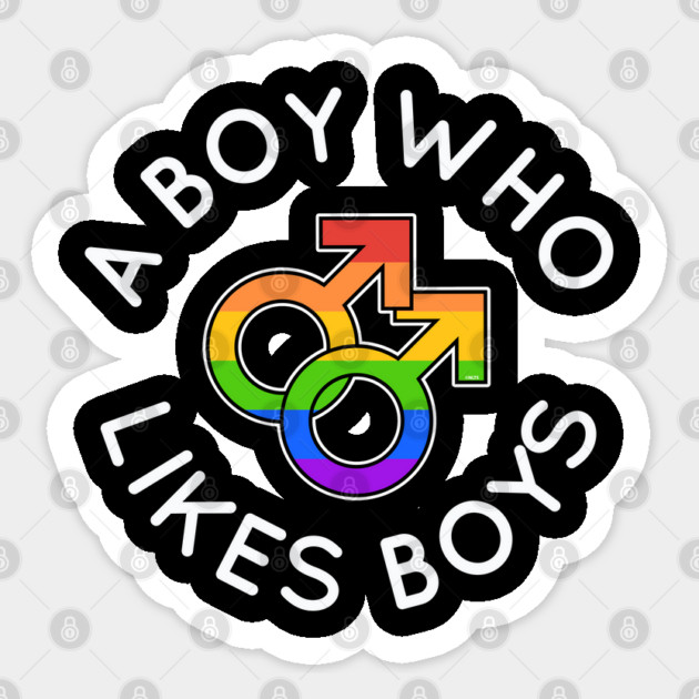 A Boy Who Likes Boys Gay Rainbow Pride Gift print Sticker by creative
