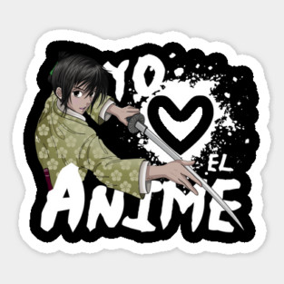 Yo Amo el Anime Samurai Sticker