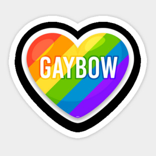 Gaybow Rainbow Heart Gay Pride Month t-shirt Shirt Tee Gift Sticker