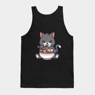 Ramen Cat Japanese Anime Kawaii Girls Official Teenager Tank Top