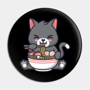 Ramen Cat Japanese Anime Kawaii Girls Official Teenager Pin
