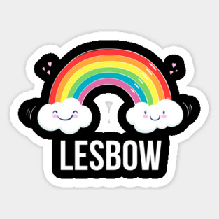 Lesbow Rainbow Word Gay Pride Month t-shirt Shirt Tee Gift Sticker