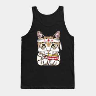 Ramen Cat Japanese Anime Kawaii Girls Official Teenager Tank Top