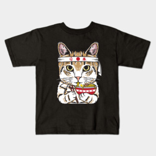 Ramen Cat Japanese Anime Kawaii Girls Official Teenager Kids T-Shirt