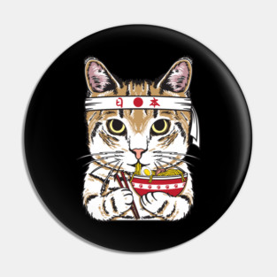 Ramen Cat Japanese Anime Kawaii Girls Official Teenager Pin