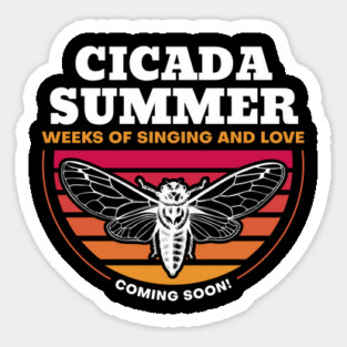 Cicada Summer Retro Vintage Art Meme Design print Magnet