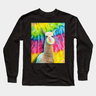 Tie Dye Llama Long Sleeve T-Shirt