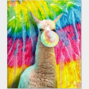 Tie Dye Llama Posters and Art