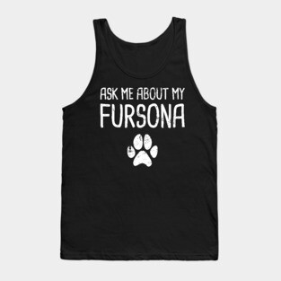 Funny Anthro Furry Fandom Fursuit Con Gift Tank Top