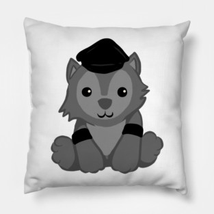 Leather Wolf Pillow