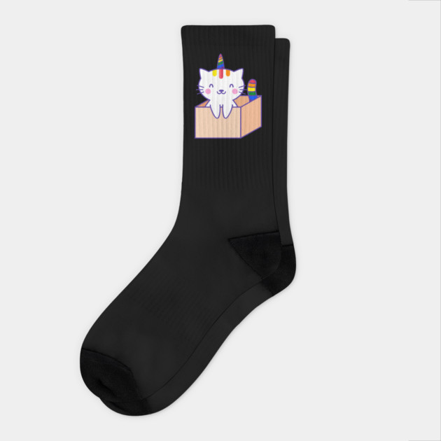 Caticorn Rainbow Gay Pride product Socks by creative