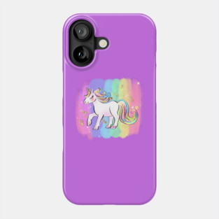 fairy unicorn with rainbow Phone Case