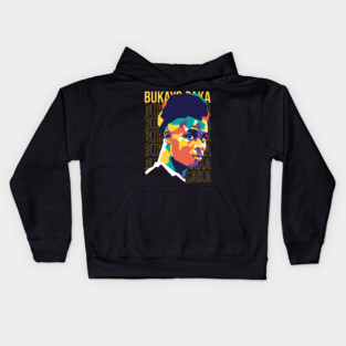 Bukayo Saka on WPAP art 1 Kids Hoodie
