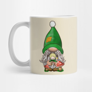 Dwarf Gnome and Tiny Elf Fairy Fantasy Cartoon Characters Mug