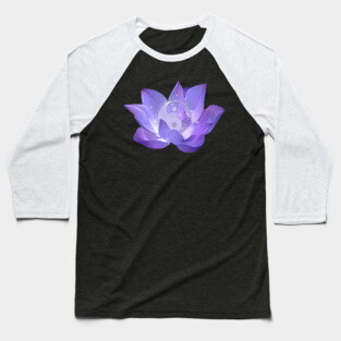 Very Peri Lotus and Yin Yang Baseball T-Shirt