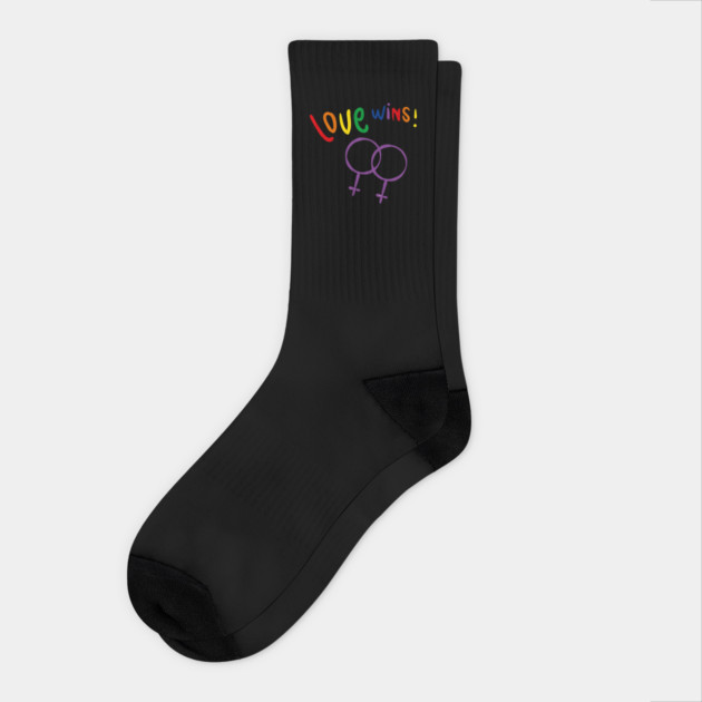 Love wins! Women t-shirt Gay Pride Month Shirt Tee Gift Socks by creative