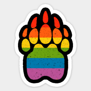 Bear Rainbow Flag Paw Gay Pride design Magnet