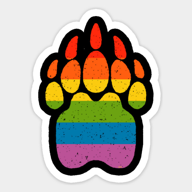 Bear Rainbow Flag Paw Gay Pride design Magnet by creative