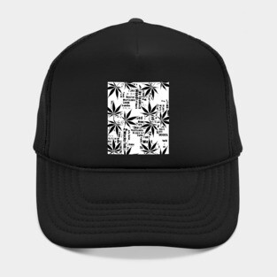 Black and white weed graphic Hat