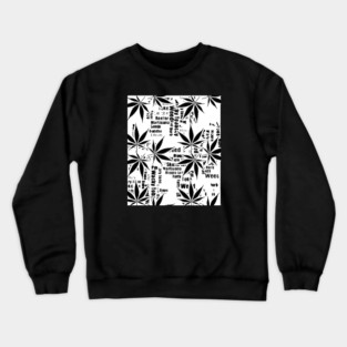 Black and white weed graphic Crewneck Sweatshirt