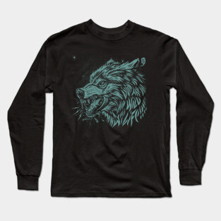 Wolf head light sage Long Sleeve T-Shirt