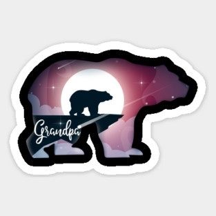 Grandpa Bear in the Moonlight Sticker