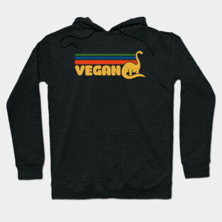 Retro Vegan Dinosaur | Plant Powered Dino Hoodie