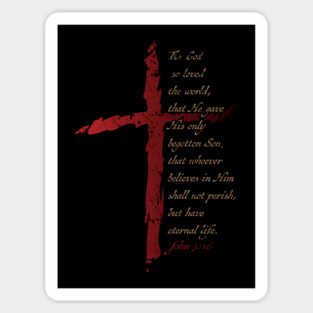 John 3:16 Christian Cross Salvation Bible Verse Sticker