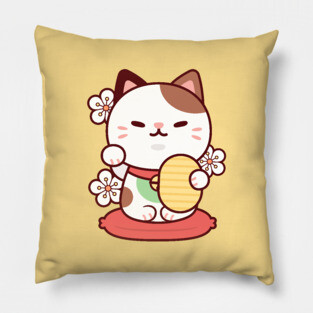 Maneki Cat Kawaii Pillow