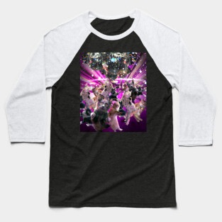 Disco Cats Dancing, Cat Dance, Funny Cute Baseball T-Shirt