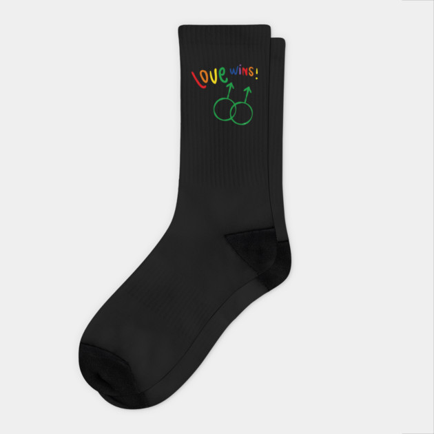 Love wins! Men t-shirt Gay Pride Month Shirt Tee Gift Socks by creative