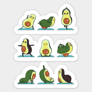 Avocado Yoga Sticker