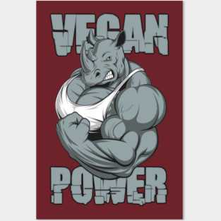 Vegan Power Rhino Posters and Art