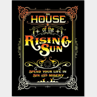 House Of The Rising Sun Inspired Lyric Design Posters and Art