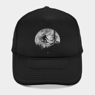 Snowboard Moon Silhouette Vintage Snowboarding Hat