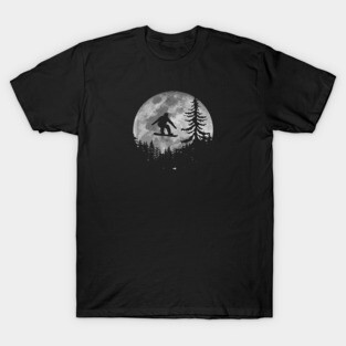 Snowboard Moon Silhouette Vintage Snowboarding T-Shirt