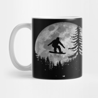 Snowboard Moon Silhouette Vintage Snowboarding Mug