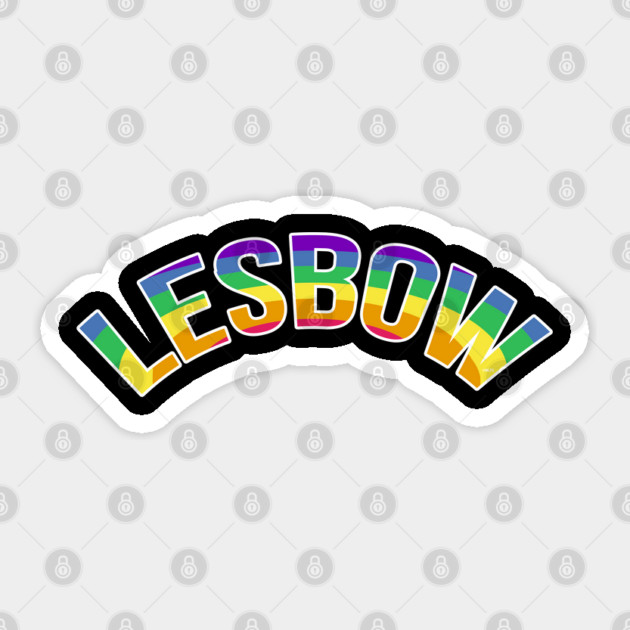 Lesbow Rainbow Word Arc Gay Pride t-shirt Shirt Tee Gift Sticker by creative