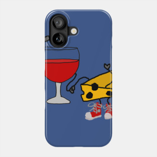Funny Wine and Cheese Cartoon Friends Phone Case
