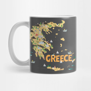 Greece Illustrated Map Mug