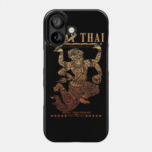 Classic Muay Thai Hanuman Born to Fight Phone Case